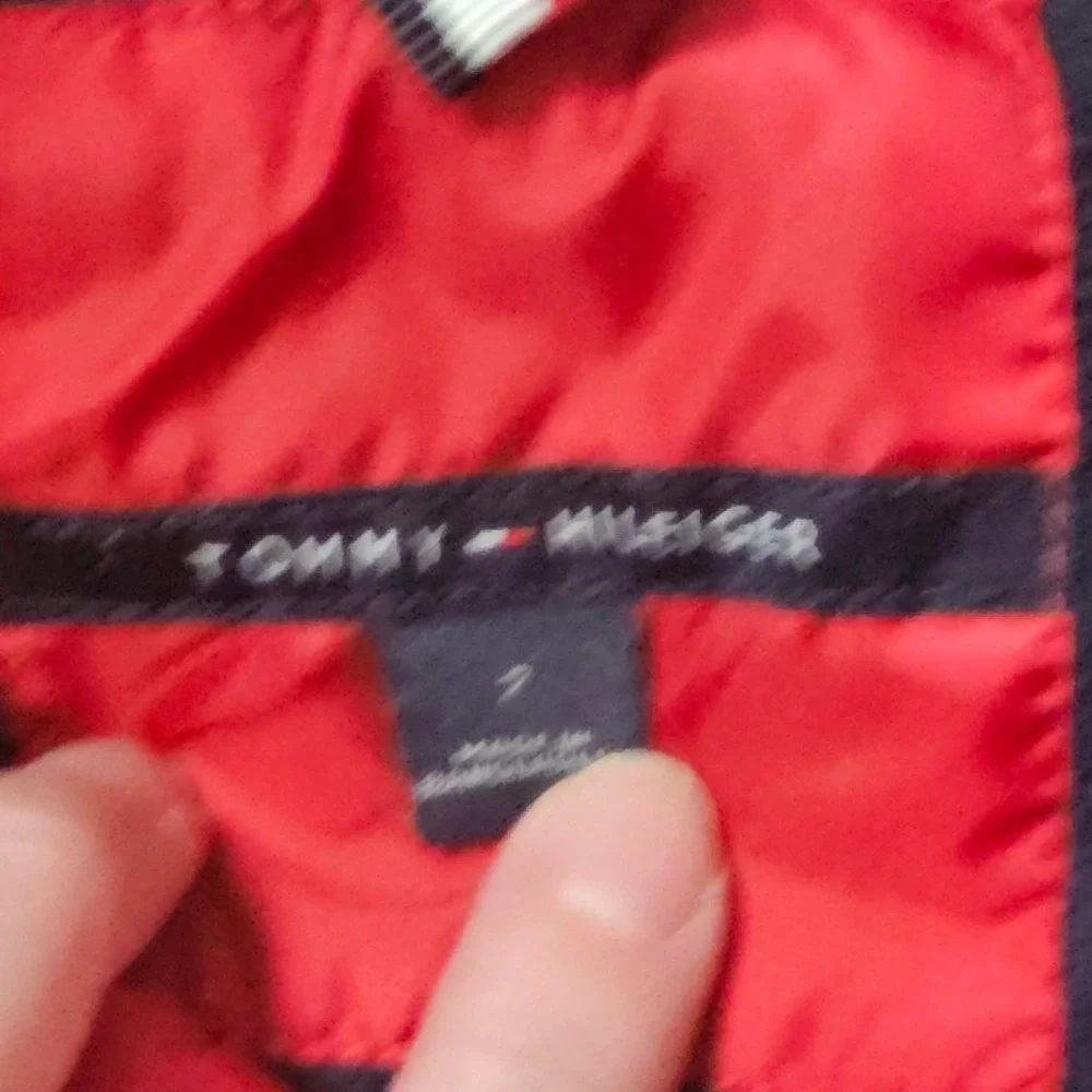 Tommy Hilfiger Kids Red Puffer Jacket Quilted Full Zip Coat Size 7